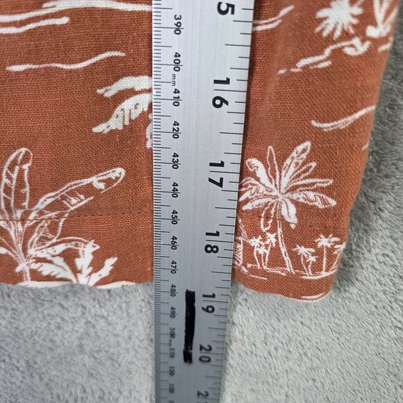Womens Ana Rust Brown Shorts Palm Tree Print Linen Rayon Blend 6" Inseam XXL - Picture 8 of 9